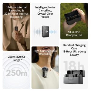 מיקרופון אלחוטי כפול DJI MIC2 תכונות מיקרופון אלחוטי כפול DJI MIC2 תכונות