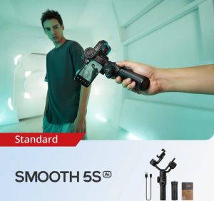 גימבל לסמארטפון SMOOTH 5S AI עם יכולת מעקב גימבל לסמארטפון SMOOTH 5S AI עם יכולת מעקב