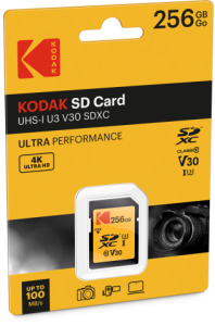 כרטיס זיכרון KODAK 256GB SDXC UHS-I לצילום 4K כרטיס זיכרון KODAK 256GB SDXC UHS-I לצילום 4K