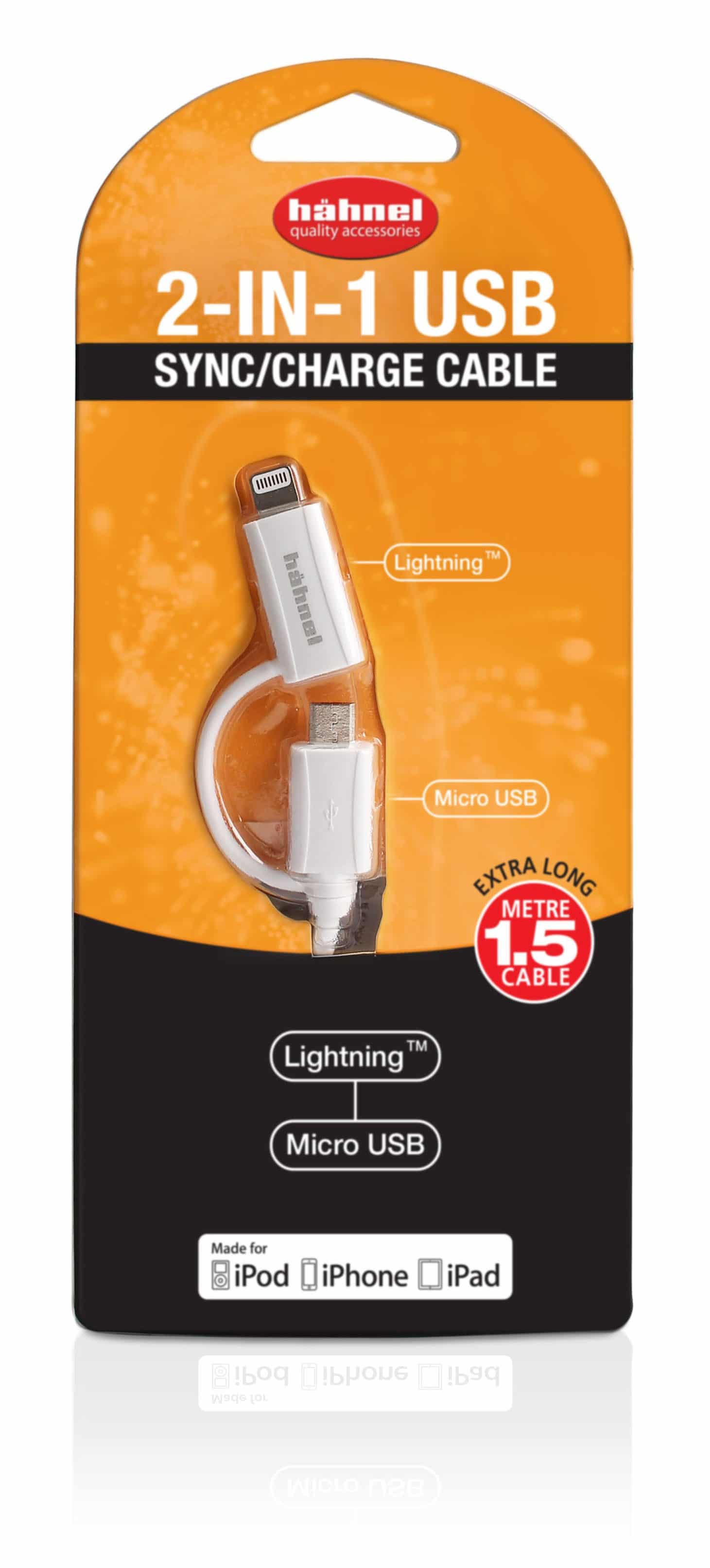 כבל לאייפון 5 ול micro USB ברישיון Apple