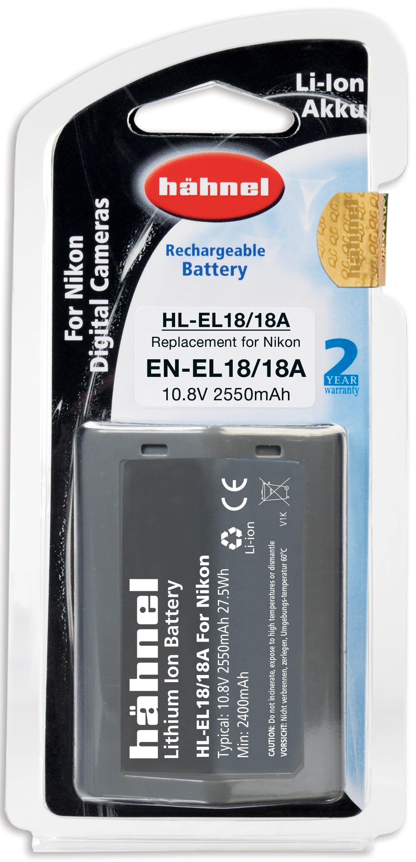 סוללה נטענת למצלמת Nikon חלופית ל Nikon EN-EL18